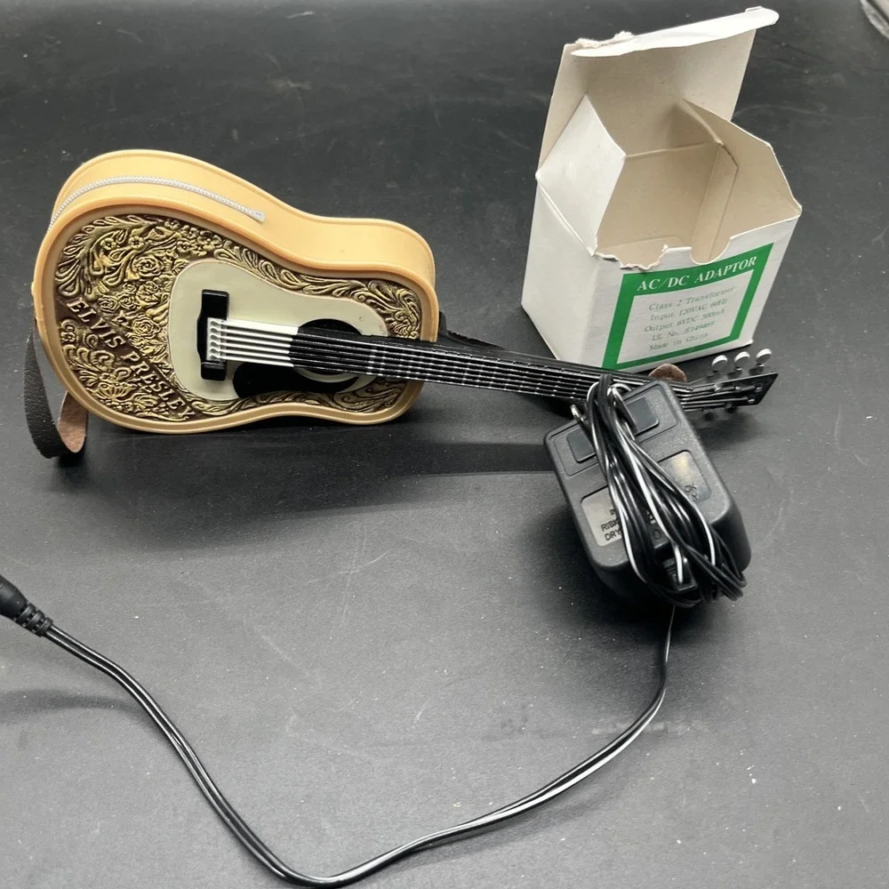 Animated Elvis Presley Limited Edition Blue Christmas Ac Adapter Guitar Only